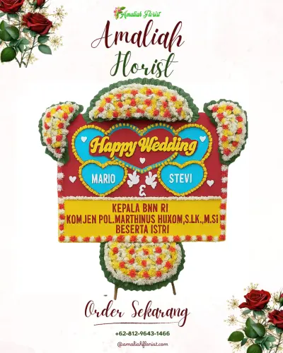 Karangan Papan Bunga Pernikahan di Mengwitani